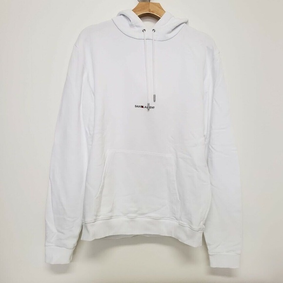 SAINT LAURENT ホワイト フーディ Saint Laurent White Hoodie 2025 | solajoiers.com